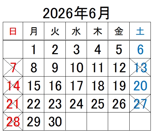 6月カレンダー